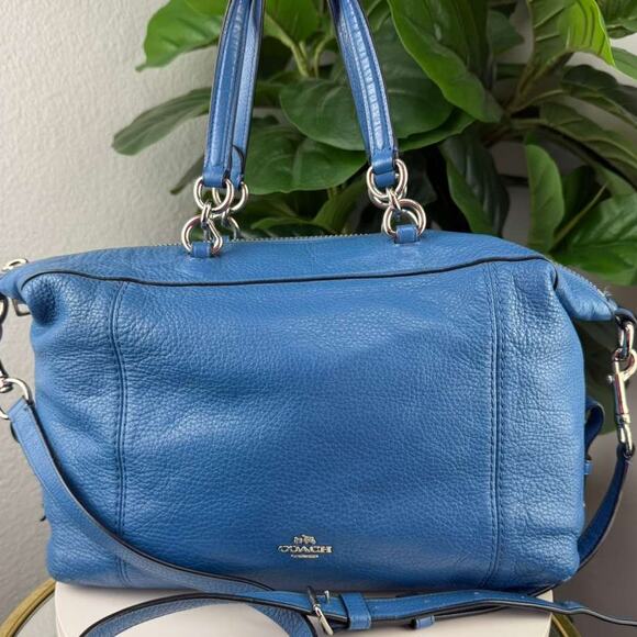 💎✨Authentic Coach Lenox Pebble Blue Satchel